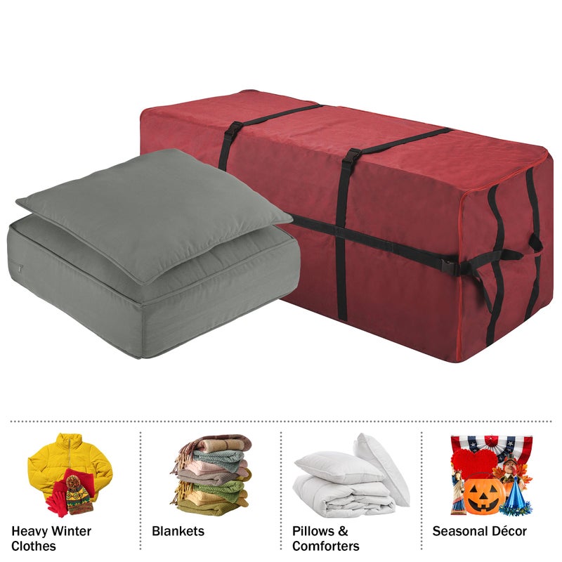 Elf Stor Heavy Duty Canvas Christmas Tree Storage Bag with Straps, fits up to 6 ft Tree, Red - Image 4